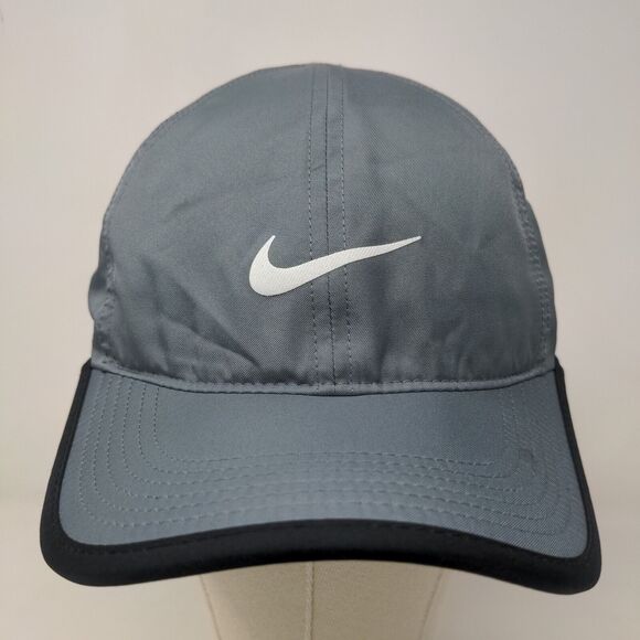Nike Dri Fit Featherlight Men's Strapback Hat Gray OSFM Embroidered Logo - Picture 2 of 13